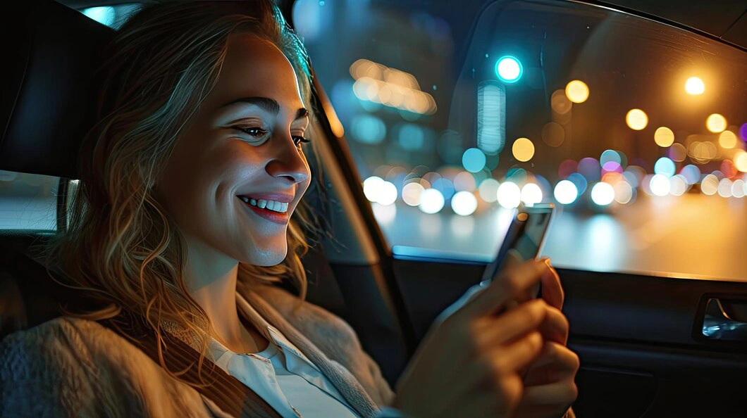 Happy Taxi Passenger