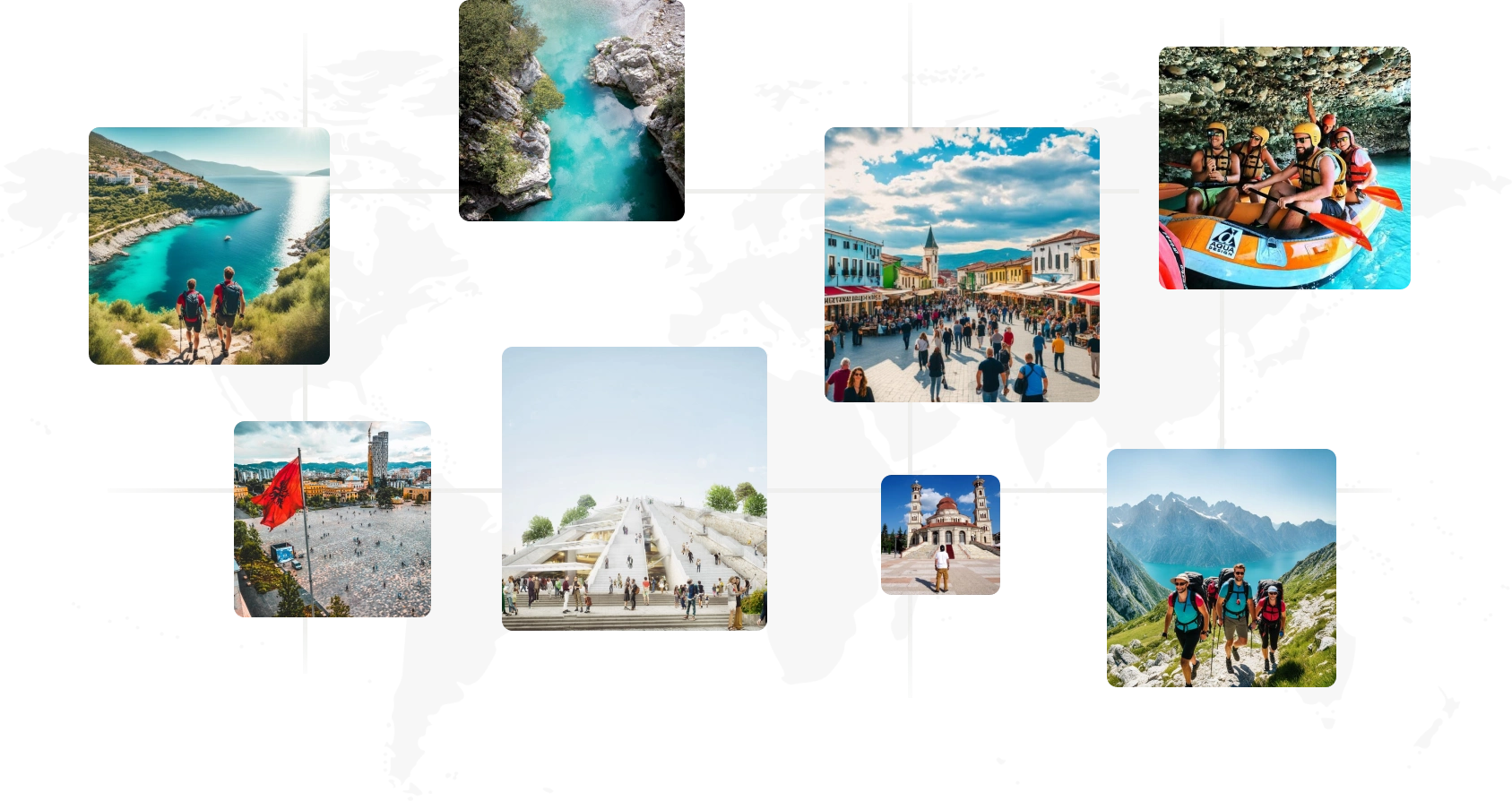 Different tourist attractions in Albania