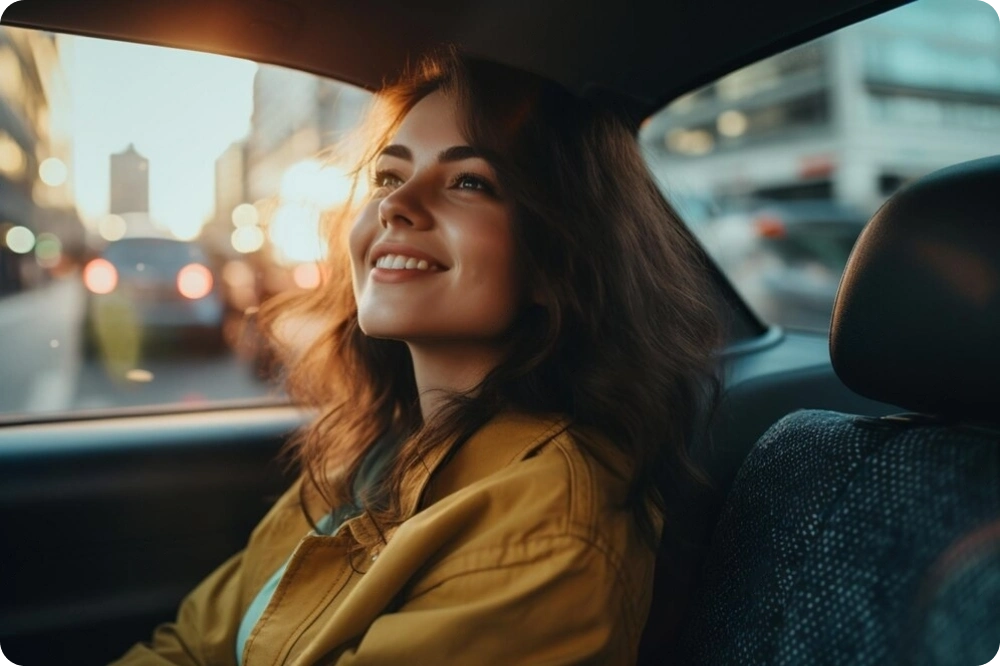 Happy Taxi Passenger