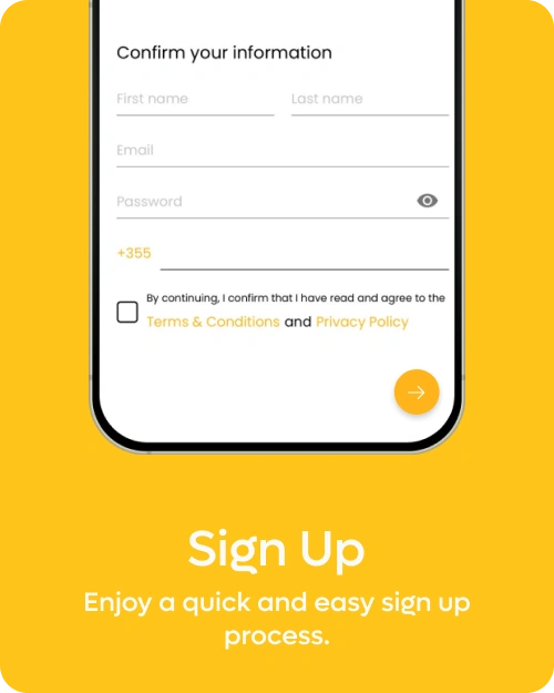 Sign Up on SpeedTaxi app