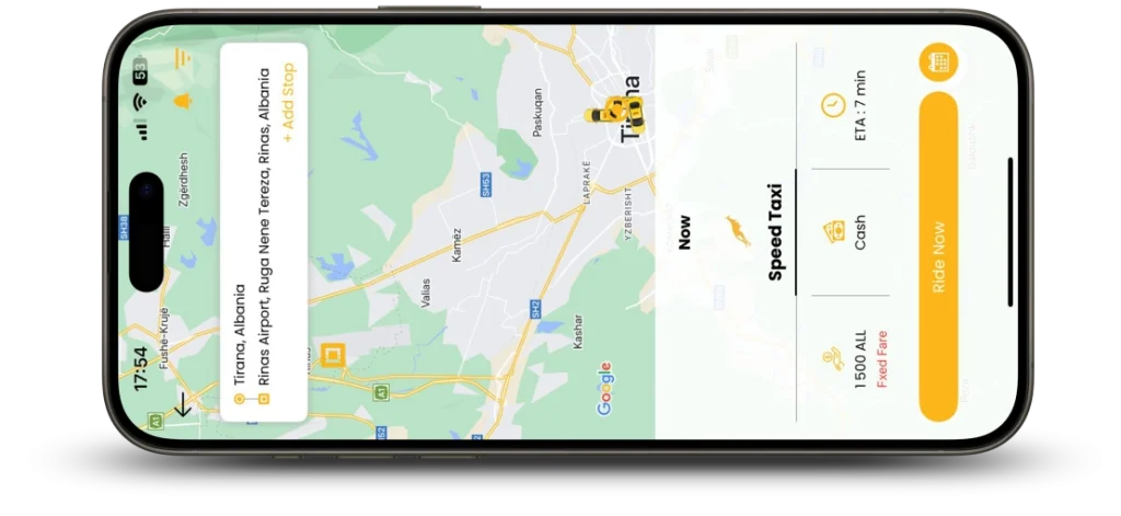 Speed Taxi App Mockup